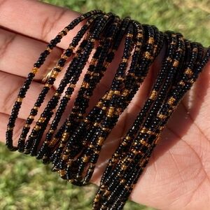 Elegant Black and Gold Waist Beads